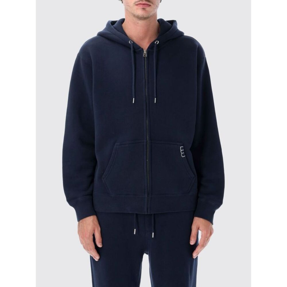 Jw Anderson Men Jw Anderson Cotton Zip-Up Hoodie With Contrast Logo